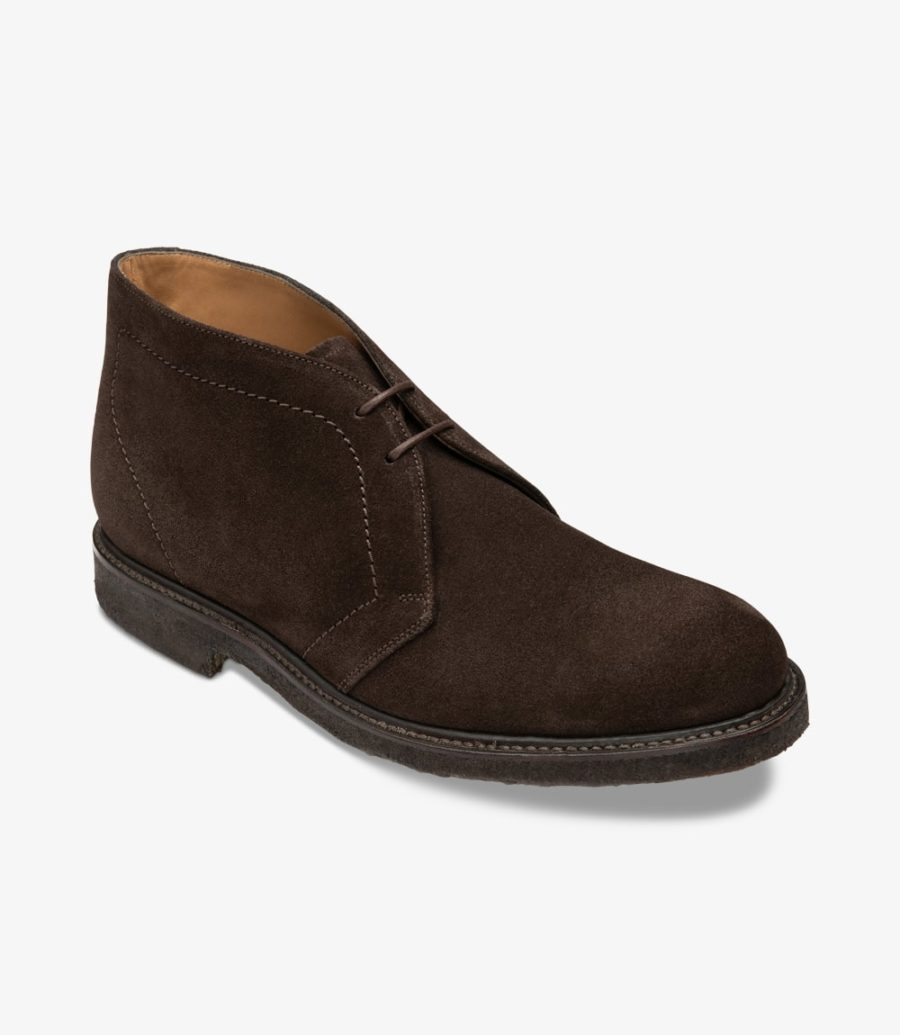 Loake Livingstone Chocolate Brown Suede Boot Men's Desert Boots Chocolate Brown Suede | IE6733031