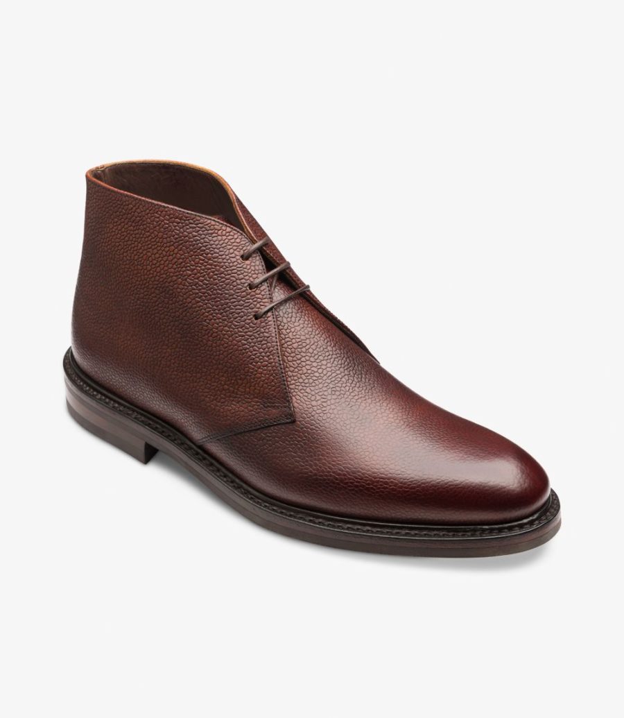 Loake Lytham Men's Chukka Boots Oxblood Grain | IE9845600