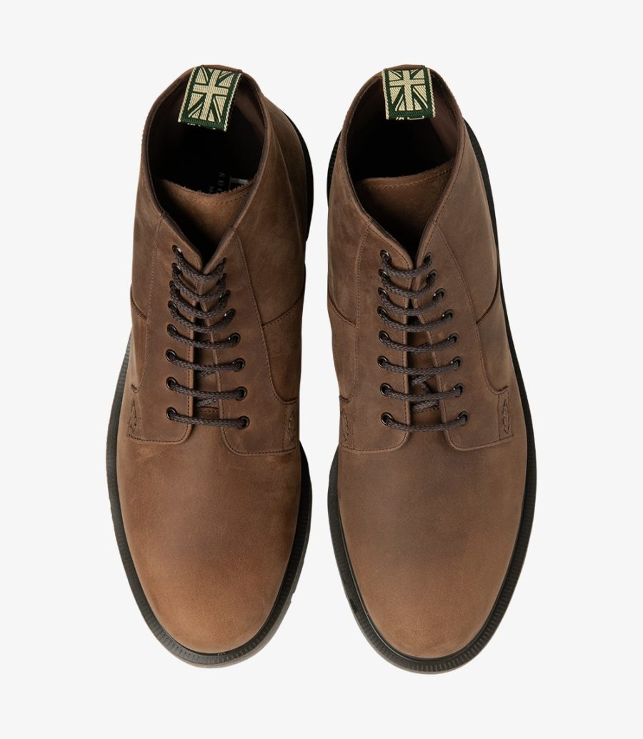 Loake Niro Brown Waxed Suede Boot Men's Derby Boots Brown Oiled Nubuck | IE0143998