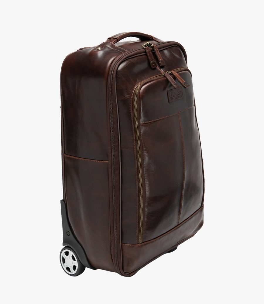 Loake Paris Wheeled Suitcase Men's Bags Brown | IE9478993