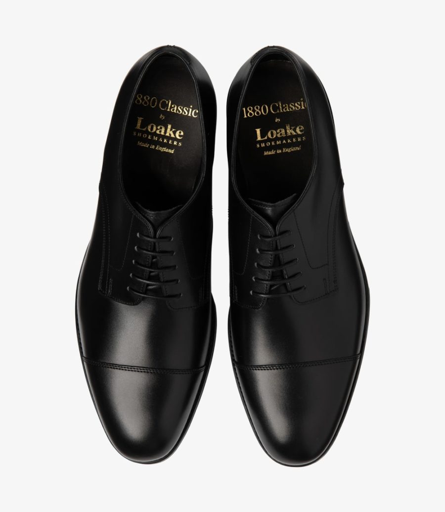 Loake Petergate Toe-cap Men's Derby Shoes Carbon Black | IE6123514