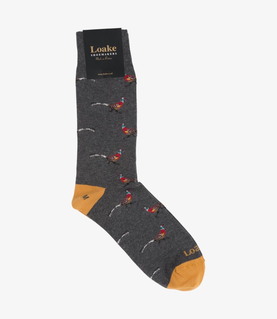 Loake Pheasant Socks Men\'s Socks Grey | IE6832286