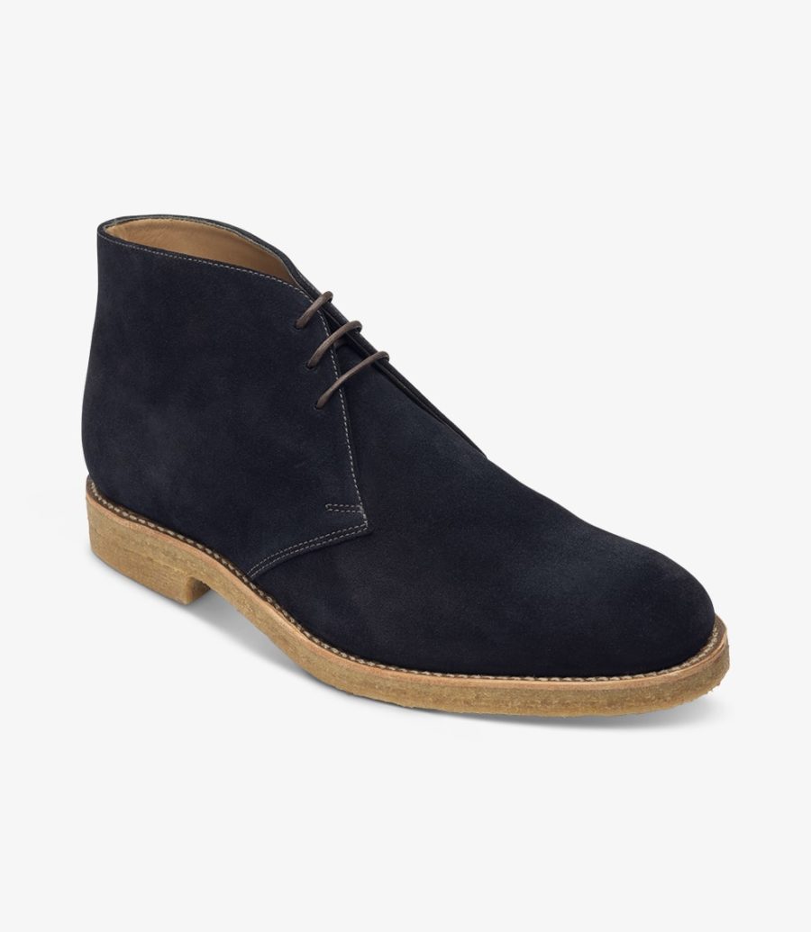 Loake Rivington Navy Suede Boot Men's Desert Boots Navy Suede | IE3203337