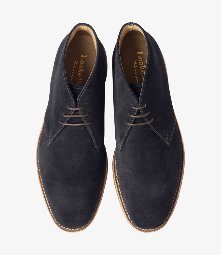 Loake Rivington Navy Suede Boot Men's Desert Boots Navy Suede | IE3203337