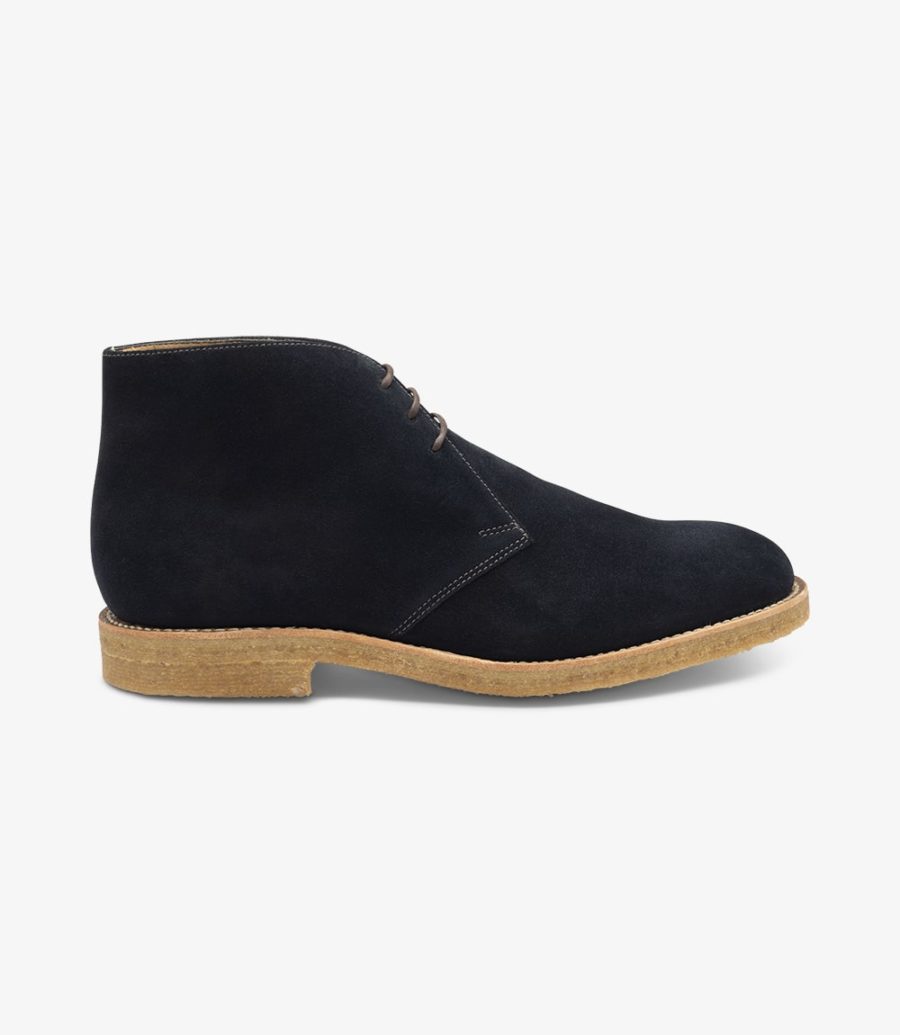 Loake Rivington Navy Suede Boot Men\'s Desert Boots Navy Suede | IE3203337