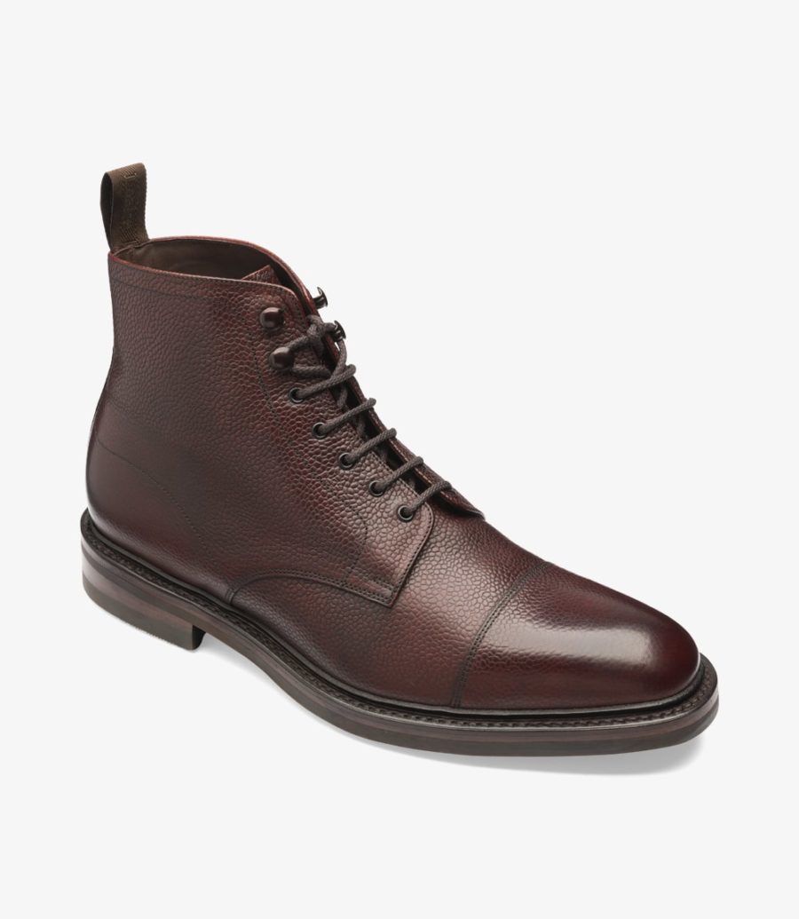 Loake Roehampton Men's Derby Boots Oxblood Grain | IE0183885