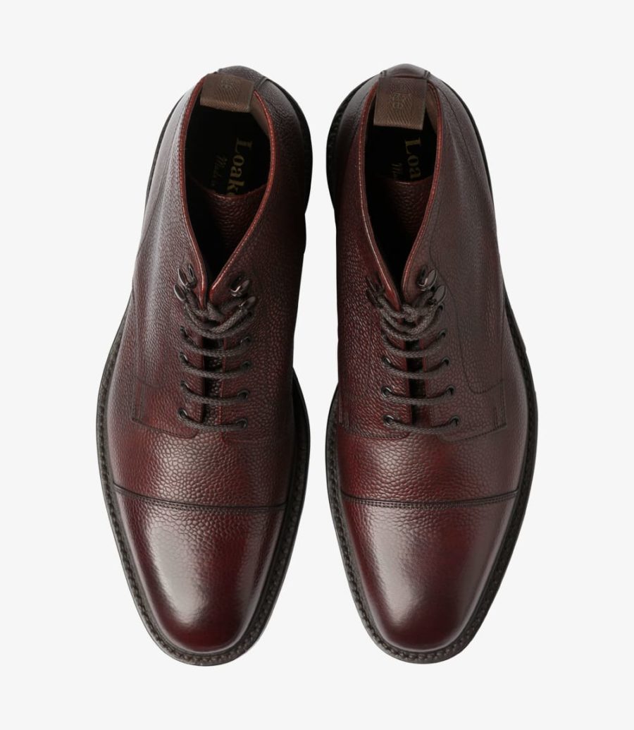 Loake Roehampton Men's Derby Boots Oxblood Grain | IE0183885