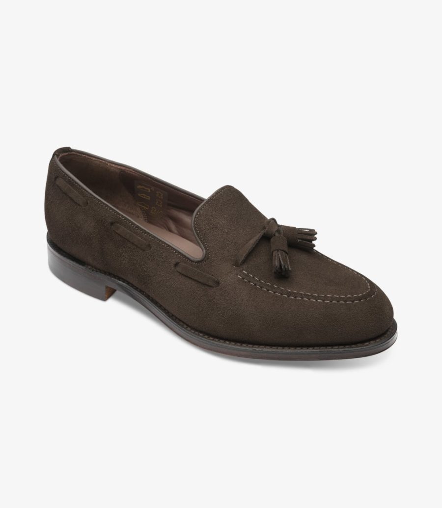 Loake Russell Men's Loafers Chocolate Brown Suede | IE9257422