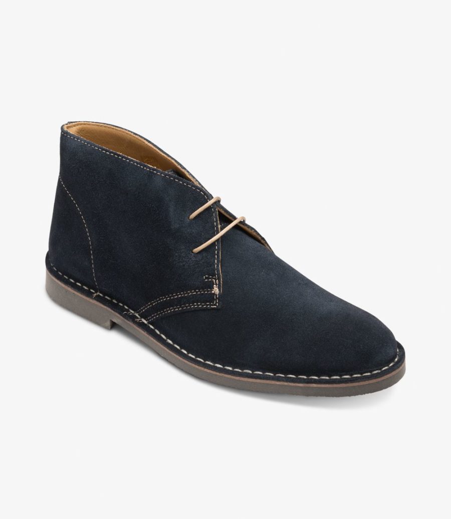 Loake Sahara Men's Desert Boots Navy Suede | IE6324610