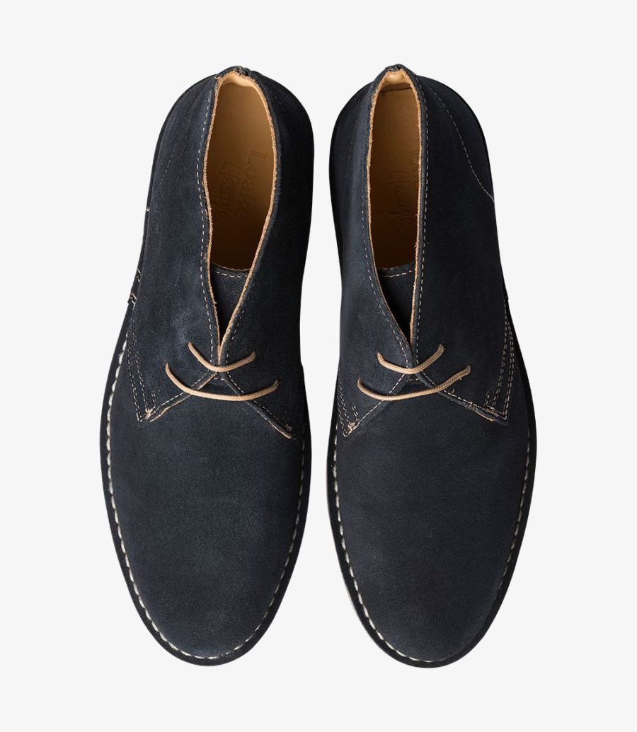 Loake Sahara Men's Desert Boots Navy Suede | IE6324610