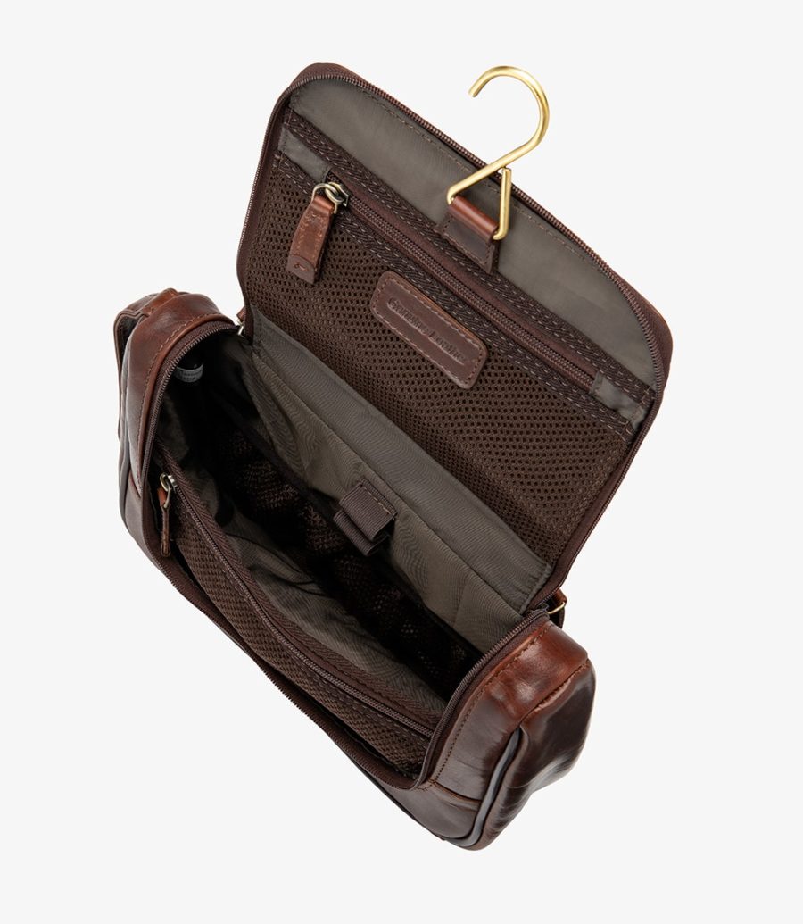 Loake Severn Wash Bag Men's Bags Brown | IE6389178