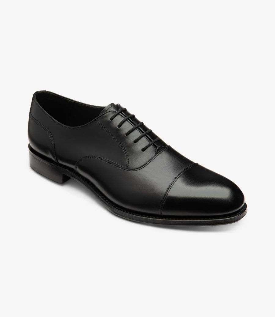 Loake Stonegate Toe-cap Shoe Men's Oxford Shoes Carbon Black | IE2857544