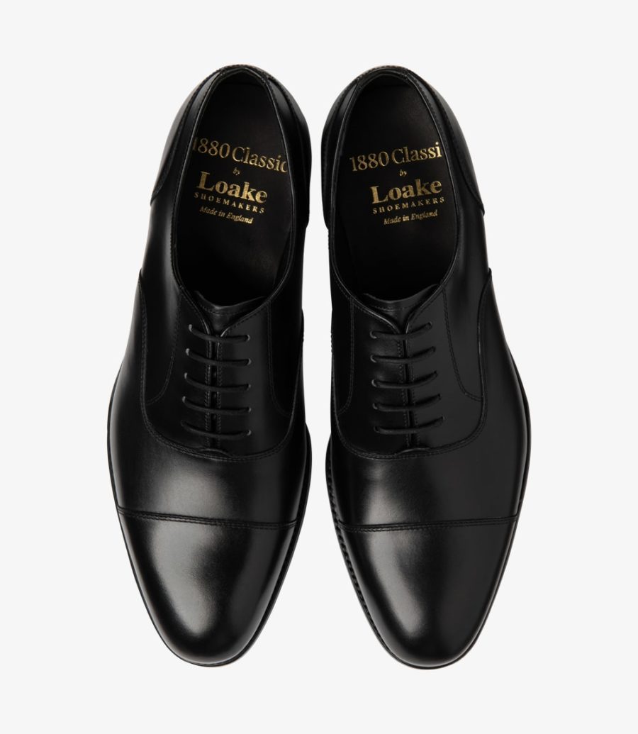 Loake Stonegate Toe-cap Shoe Men's Oxford Shoes Carbon Black | IE2857544