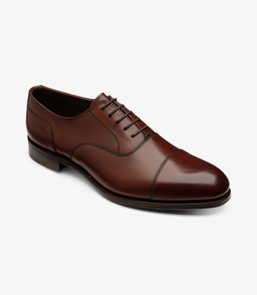 Loake Stonegate Toe-cap Shoe Men's Oxford Shoes Seared Mahogany | IE6068264