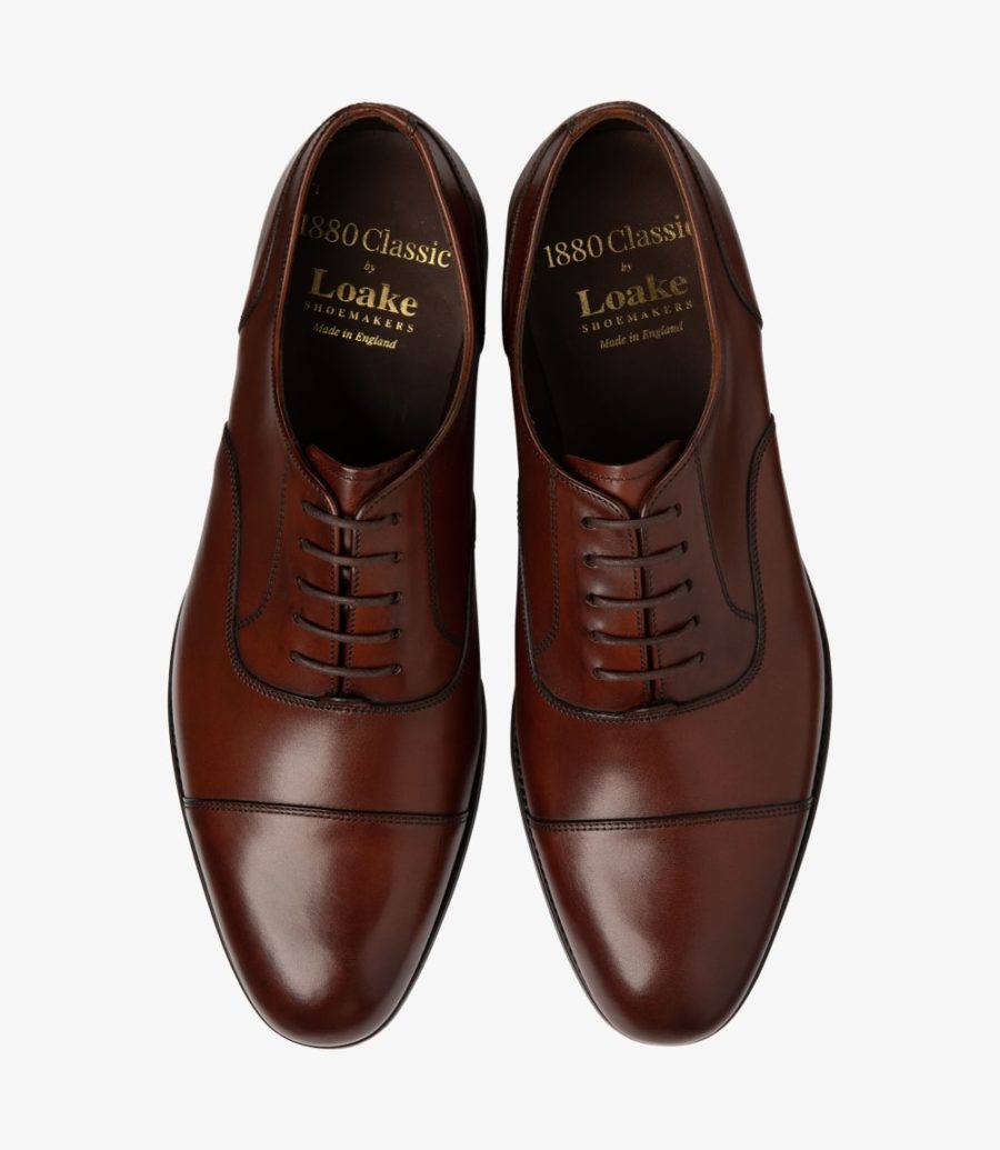 Loake Stonegate Toe-cap Shoe Men's Oxford Shoes Seared Mahogany | IE9508987