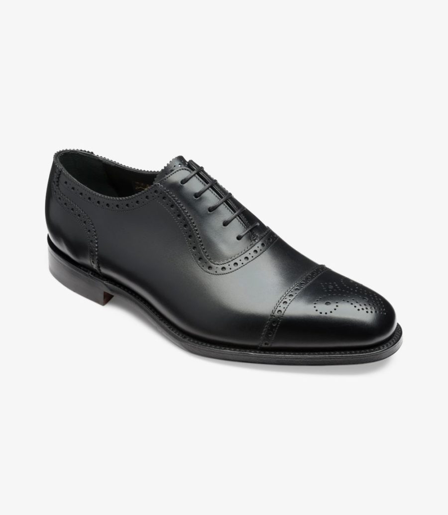 Loake Strand Semi Brogue Men's Semi Brogues Black | IE6193274