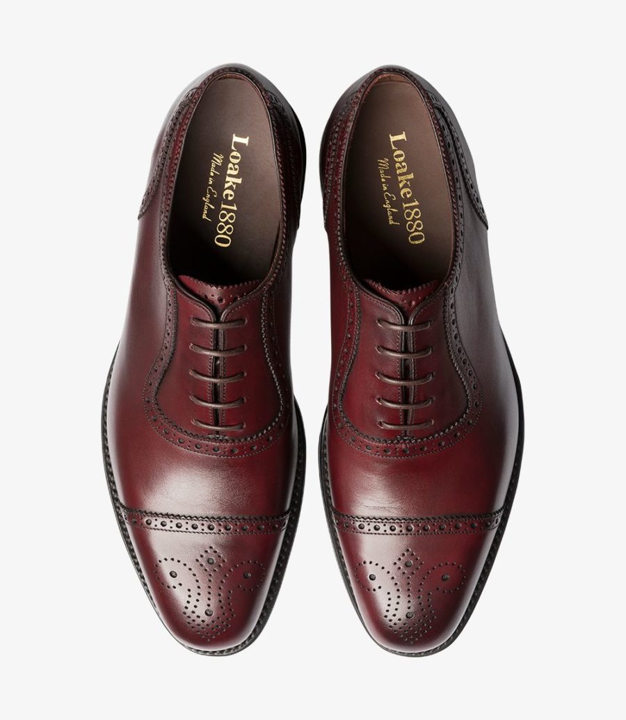 Loake Strand Semi Brogue Men's Semi Brogues Burgundy | IE8094075