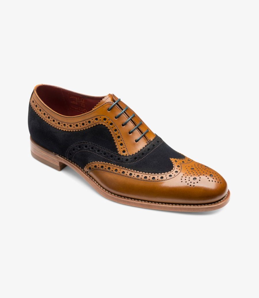 Loake Thompson Men's Brogues Navy Suede | IE6145594