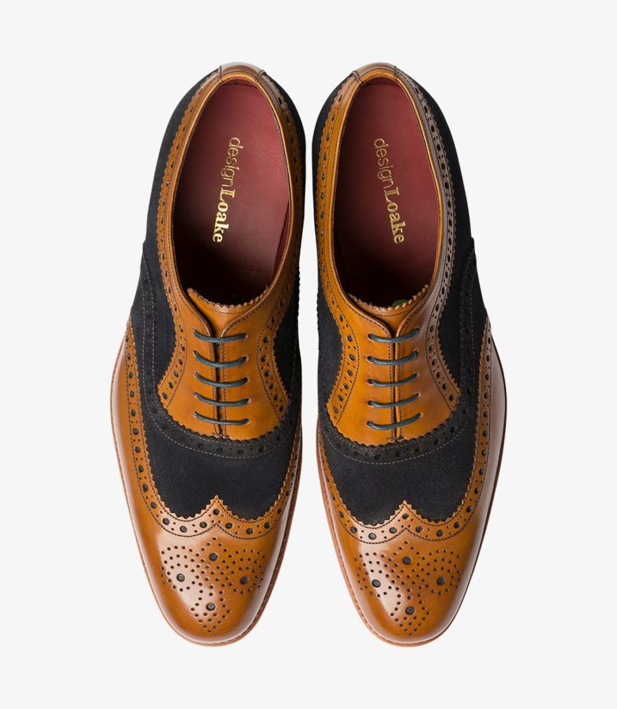 Loake Thompson Men's Brogues Navy Suede | IE6145594