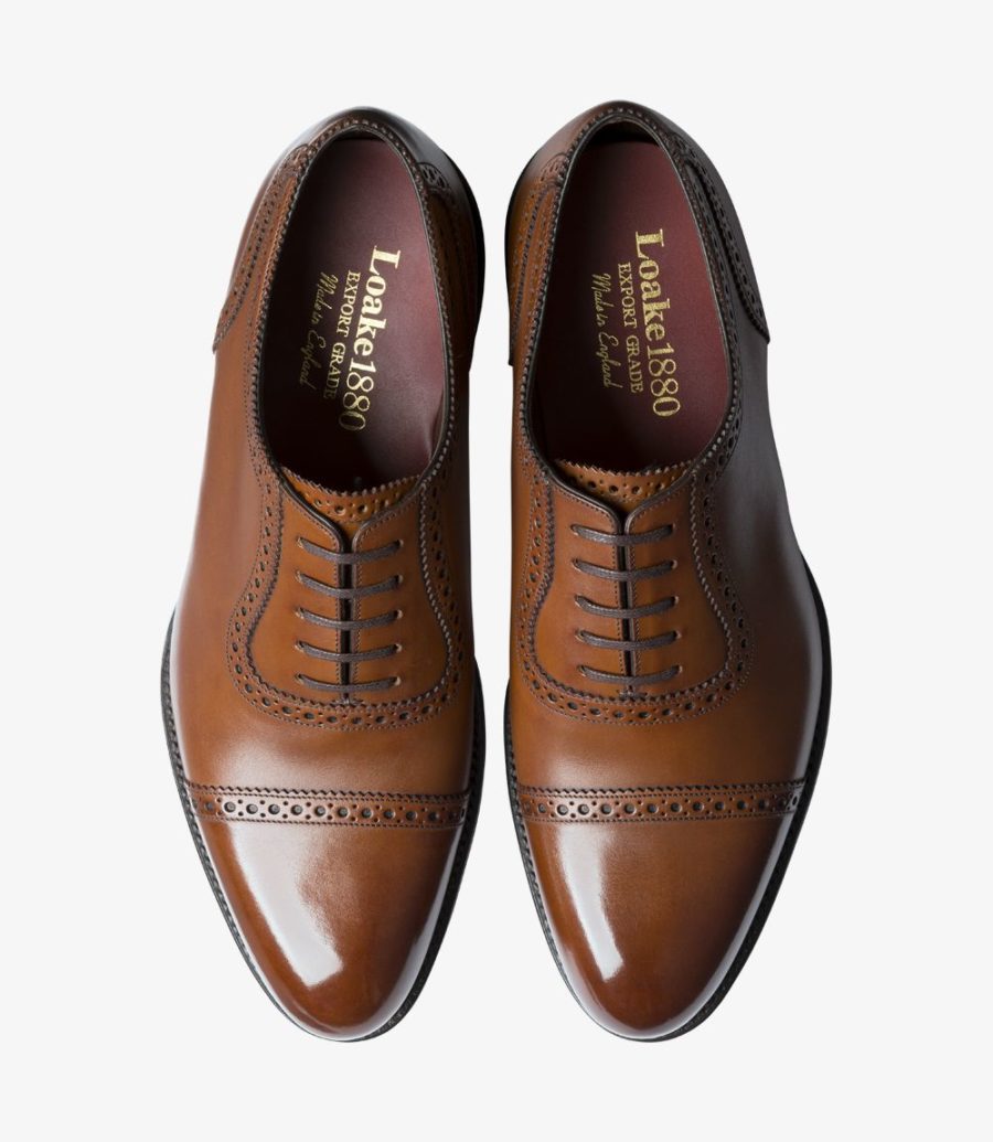 Loake Trinity Semi Brogue Men's Semi Brogues Deep Mahogany | IE2604661