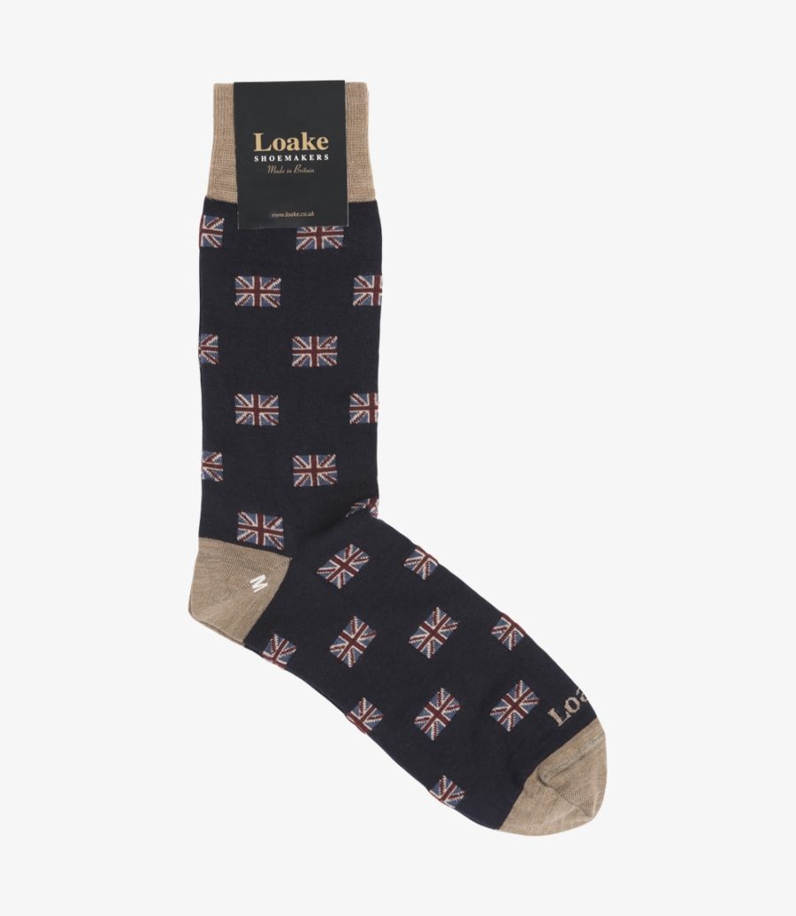 Loake Union Jack Socks Men\'s Socks Navy | IE9077619