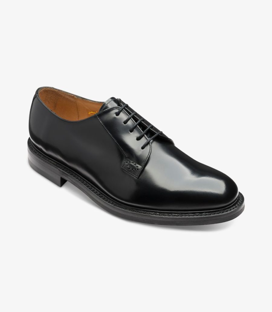 Loake Waverley Plain Tie Men's Derby Shoes Black | IE4211464