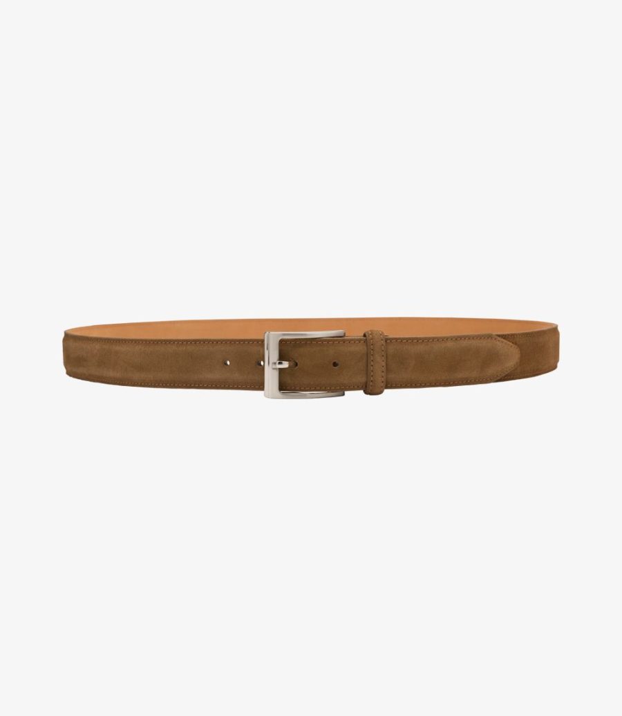 Loake William Belt Men's Belts Tan Suede | IE9578451