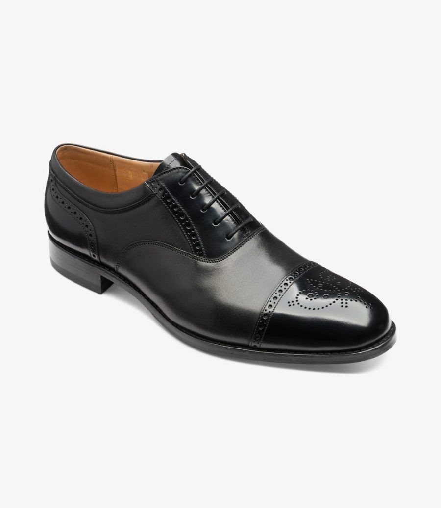 Loake Woodstock Toe-cap Men's Oxford Shoes Black | IE2933980