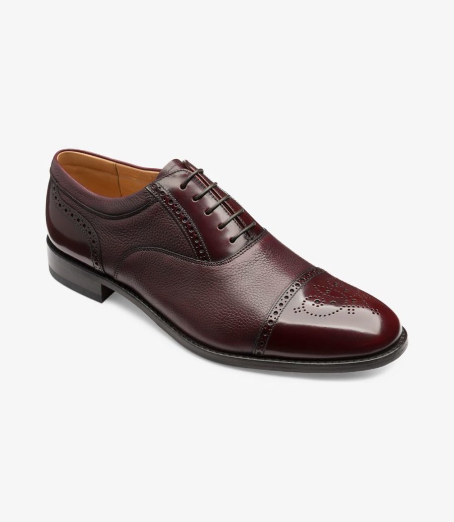 Loake Woodstock Toe-cap Men's Oxford Shoes Burgundy | IE6415439