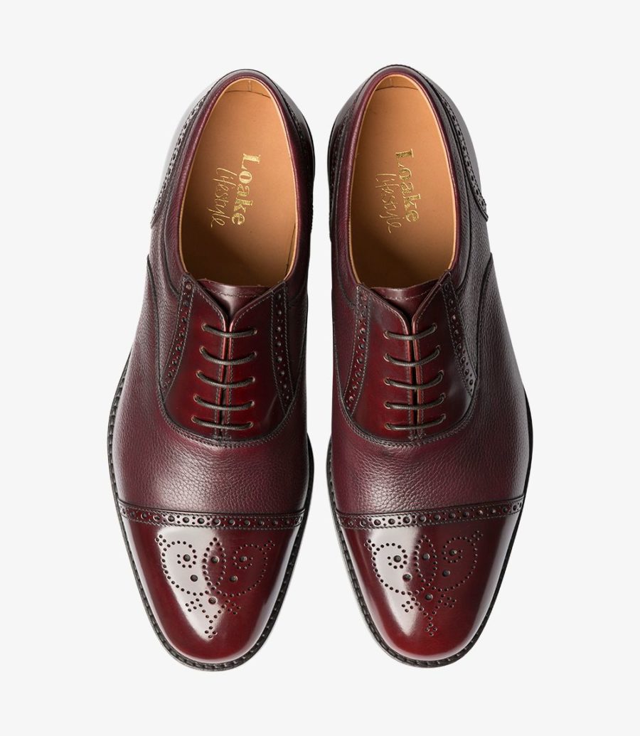 Loake Woodstock Toe-cap Men's Oxford Shoes Burgundy | IE6415439