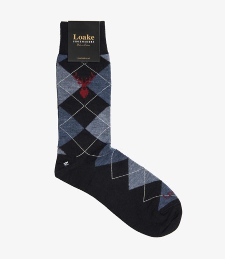 Loake Argyle Socks Men's Socks Navy | IE6485243