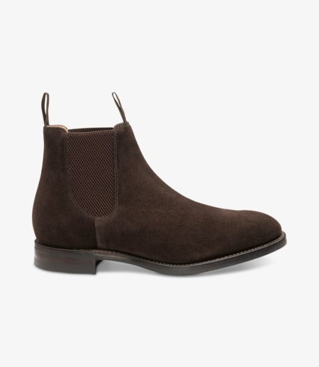 Loake Chatsworth Men's Chelsea Boots Dark Brown Suede | IE3826598