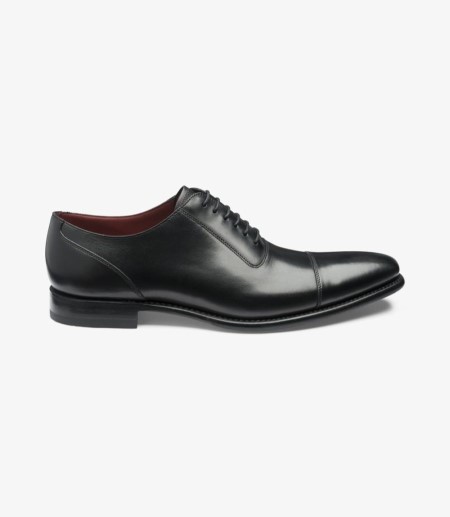 Loake Larch Toe-cap Men's Oxford Shoes Black | IE5603881