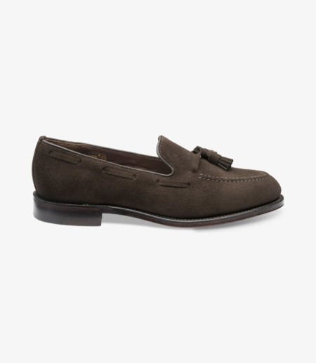 Loake Russell Men's Loafers Chocolate Brown Suede | IE9257422