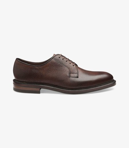 Loake Troon Plain Tie Men's Derby Shoes Rosewood Grain | IE4528793